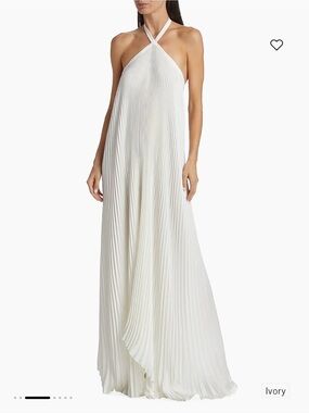 Deesse Gown - Asymmetric Pleated Halter Gown